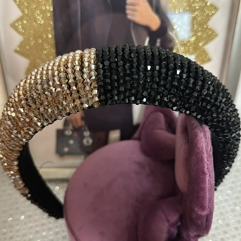 Black and Gold Sequin boutique Headband - NWOT